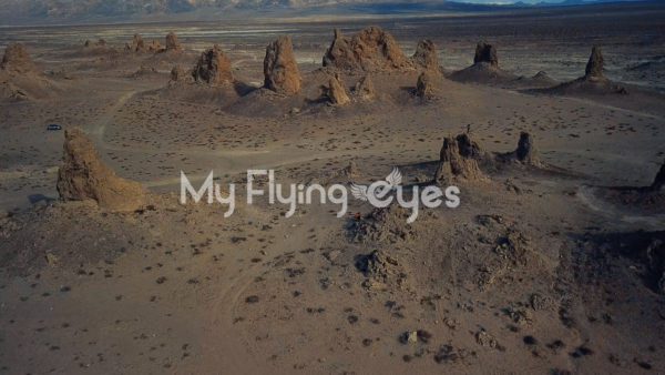 Trona Pinnacles Drone cowboy high panoramic